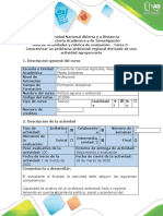 Guía de Actividades y Rubrica de Evaluación - Tarea 3 - Caracterizar Un Problema Ambiental Regional Derivado de Una Actividad Agropecuaria