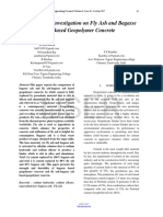 Experimental Investigation On Fly Ash and Bagasse Ash Based Geopolymer Concrete