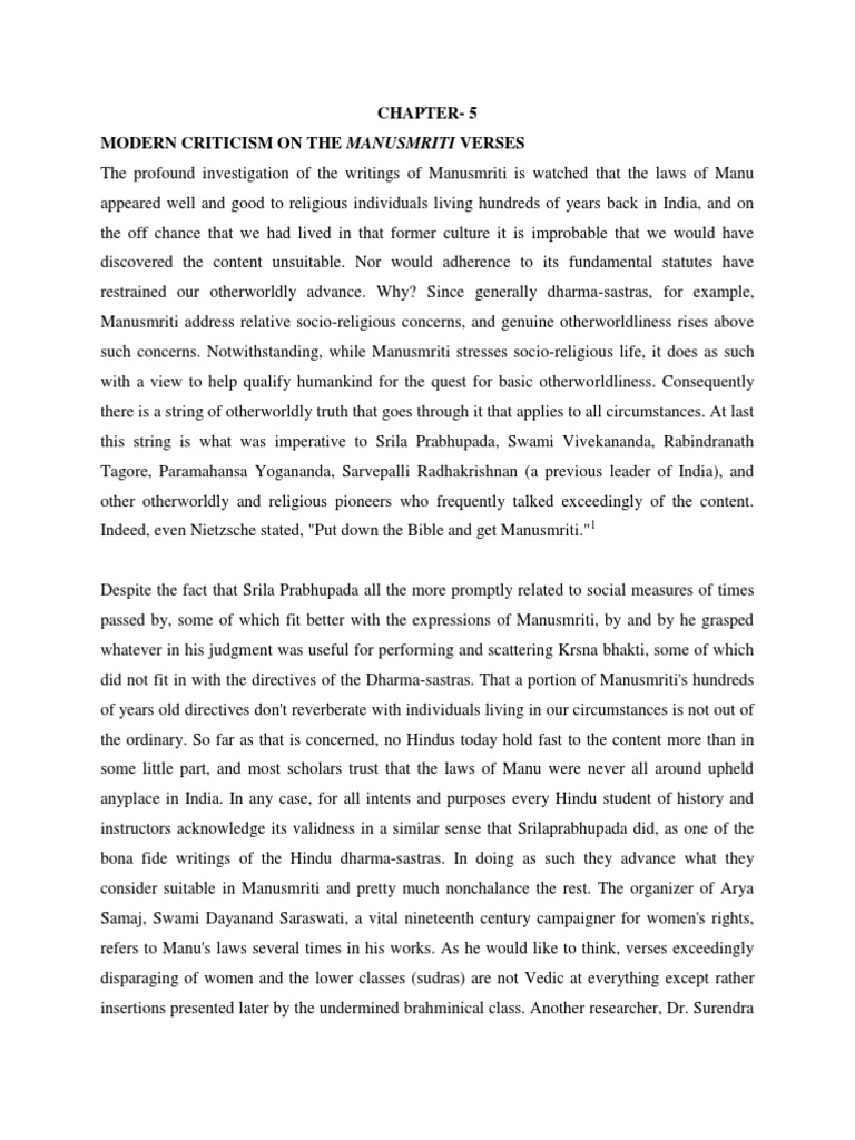 Manusmriti Analysis Shodhganga Pdf Pdf Dharma Indian Philosophy