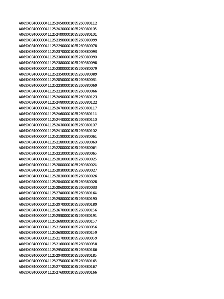 Numeric Data Sequence List | PDF