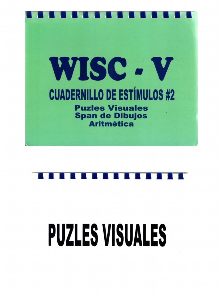 Posteridad máscara cúbico Puzles Visuales y Span de Dibujos Wisc V | PDF