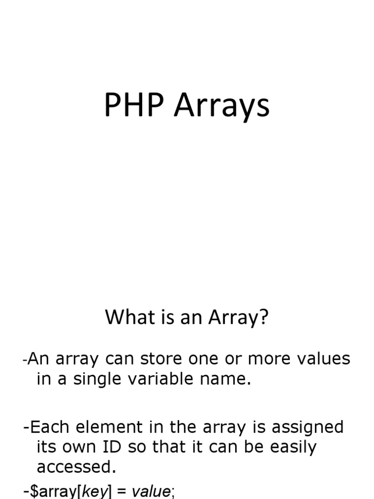 Arrays in PHP | PDF | Array Data Type | Array Data Structure