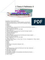 Soal Kelas 1 Tema 6 Subtema 4