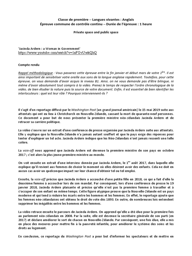 Bts Am Espagnol Sujet Et Corrigé 2018 Corrige Espace Prive Espace Public Anglais | PDF