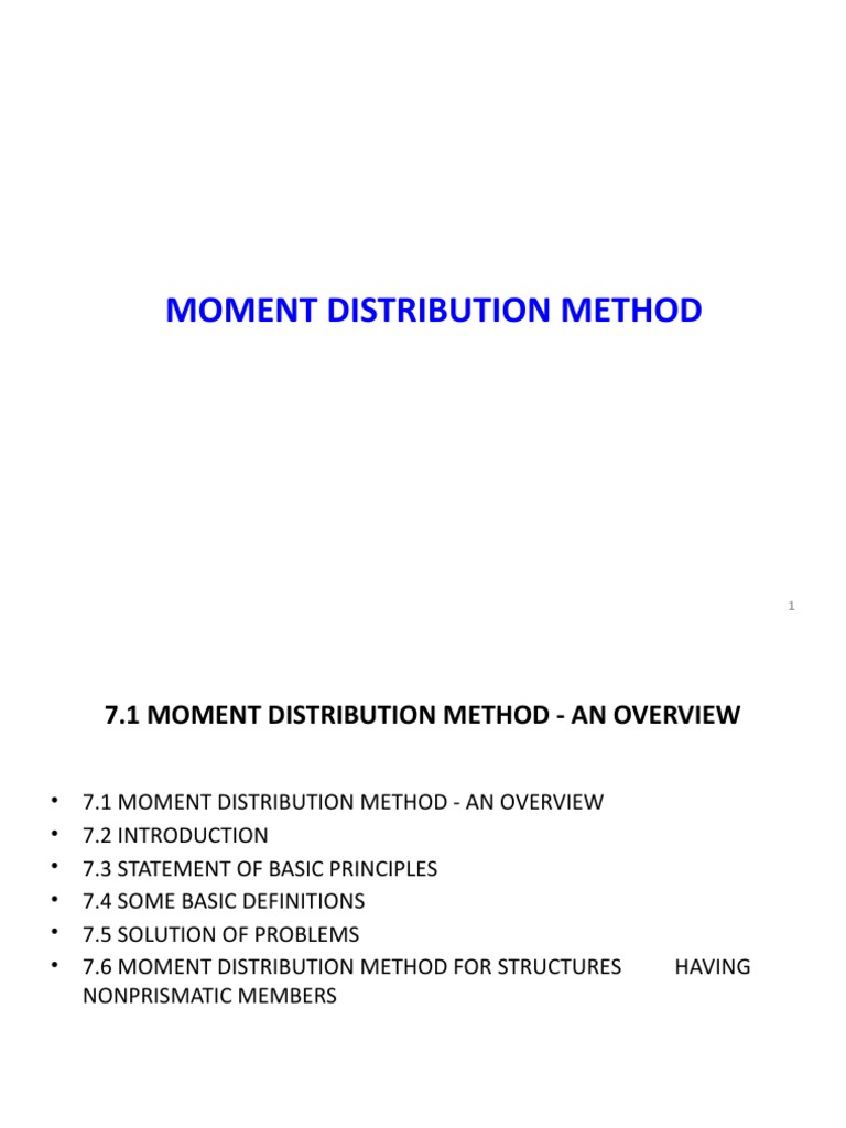 Moment Distribution Method PDF Bending Structural Engineering