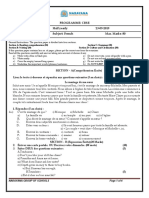 VIII SL French Half Yearly QP 2019-20 - 80 Marks