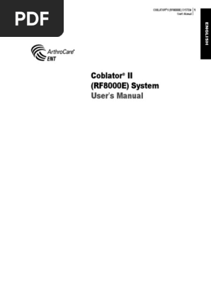 Smith And Nephew Arthrocare Cobolator Ii User S Manual Pdf Electricity Nature