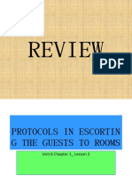 Unit 6 Chapter 1 - Lesson 2 Protocols in Escorting Guests To Rooms