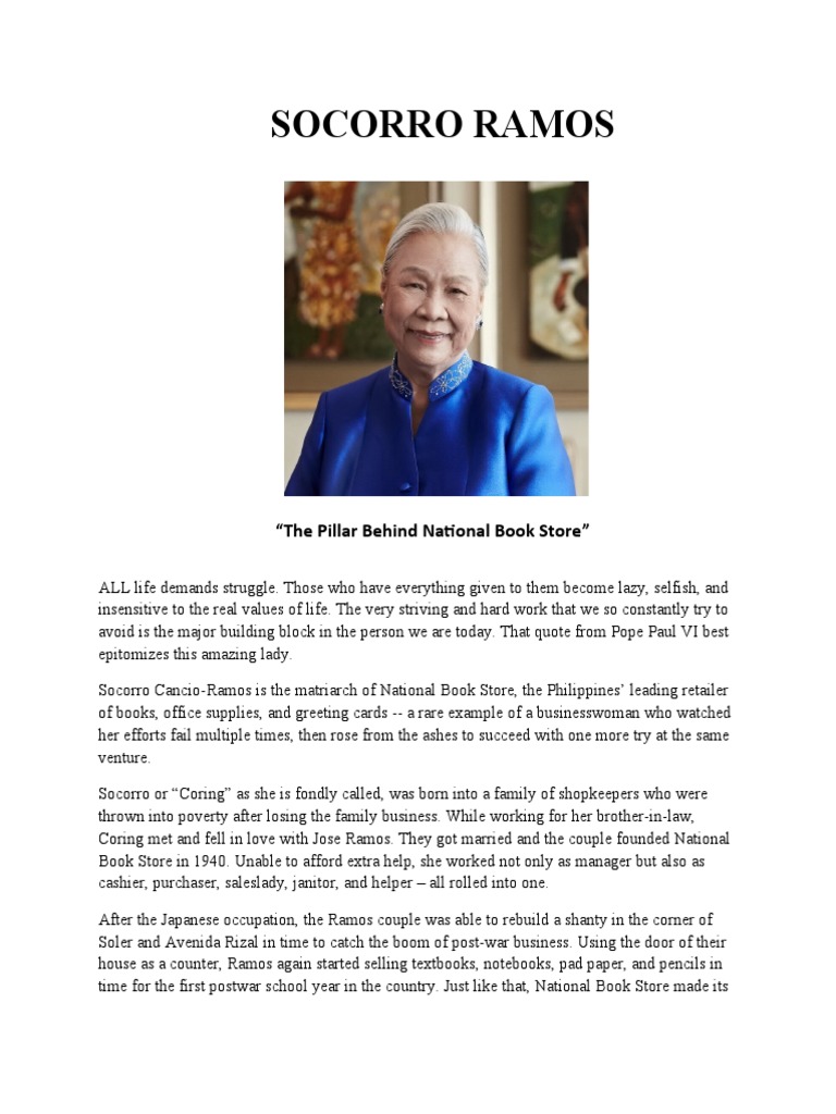 The Pillar of Success The Inspiring Story of Socorro Ramos and her