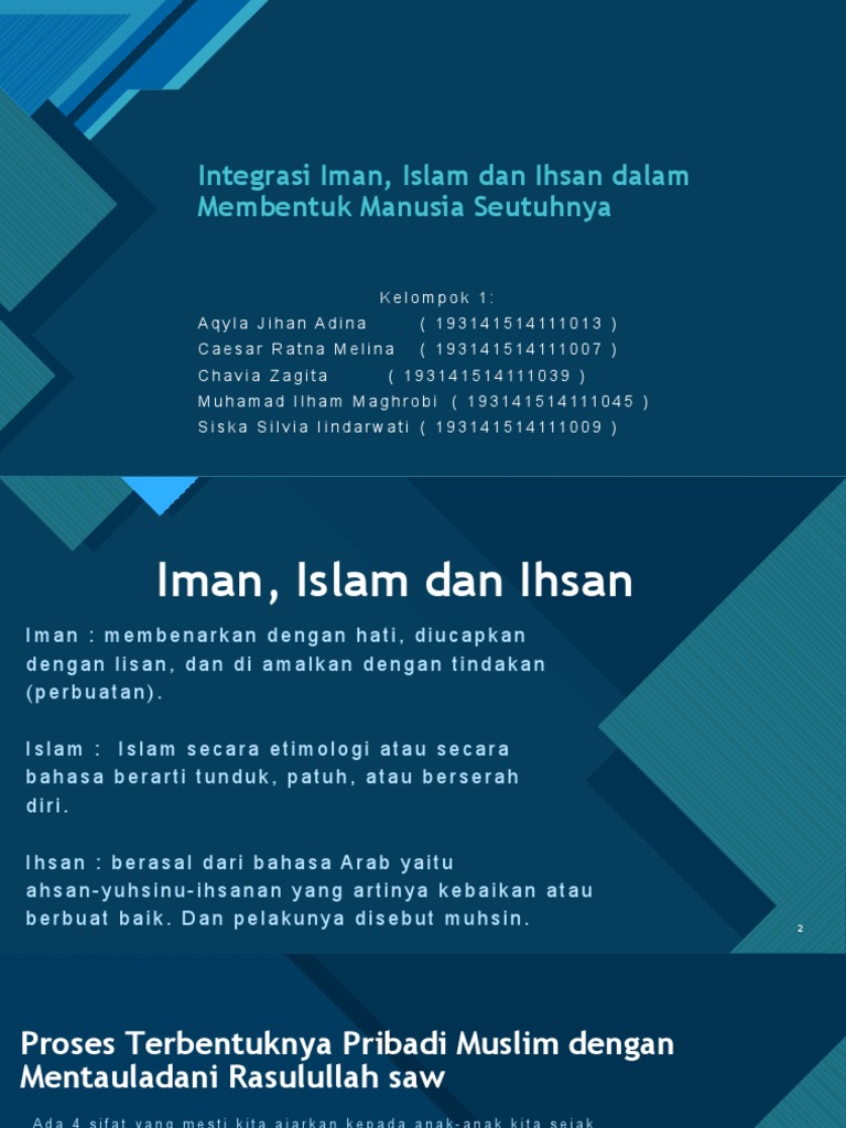 Integrasi Iman dan Ihsan dalam Karakter | PDF
