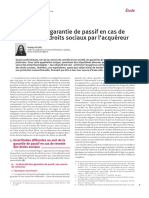 Garantie de Passif - Le Sort de La Garantie de Passif en Cas de Revente Des Droits Sociaux Par L'acquéreur - Etude Par Nadège JULLIAN