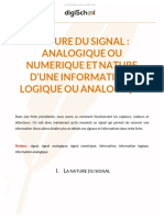 Nature Du Signal Et Nature de L Information Technologie 3eme PDF