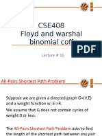 Lecture 22 (Floyd and Warshal)