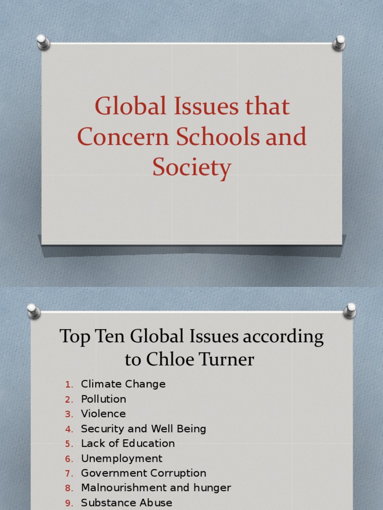 Global issues that concern schools and society pdf sustainability