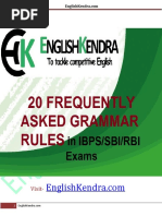 20 Freq Asked Grammar Rules in BANK Exams PDF