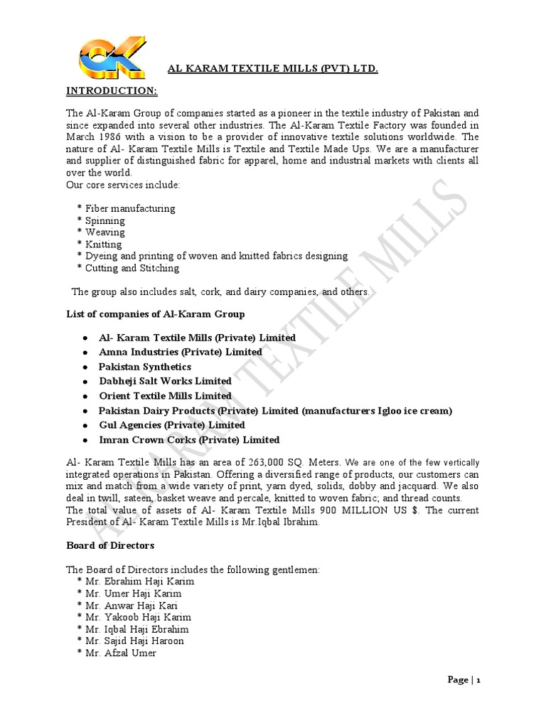 Al Karam Textile Mills