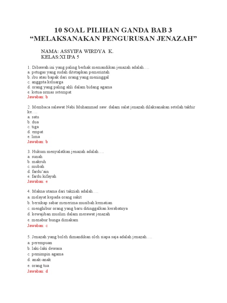 Contoh 10 Soal
