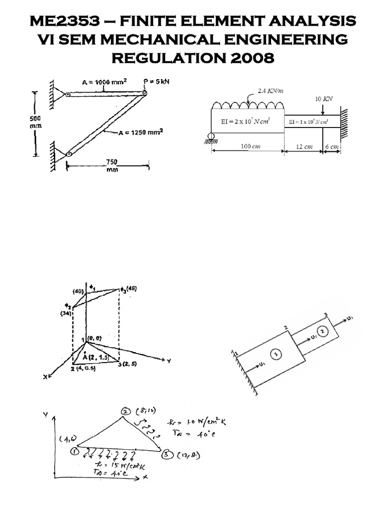 Fea Question With Class Notes and Formula Book | PDF | Finite Element ...