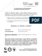 Primera Convocatoria A Cupos Sobrantes 2017-1OFICIAL PDF