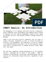 An Introduction to COBIT: A Framework for IT Governance and Management
