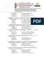 Comisiónes de Actividades Del Año 2019