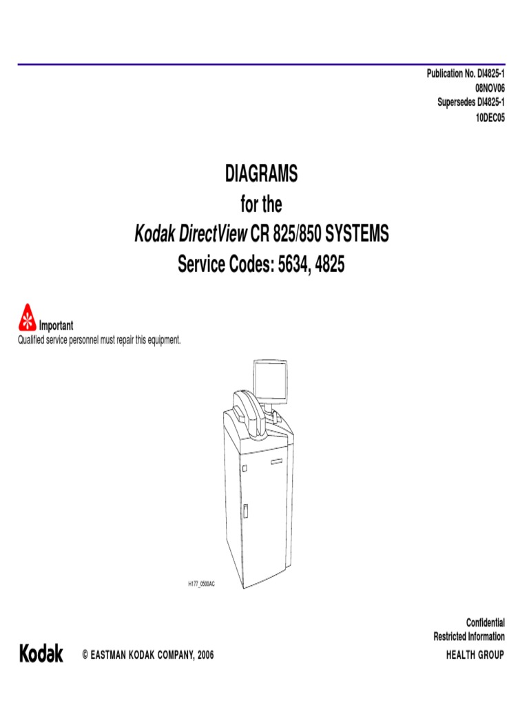 Kodak DirectView CR-825,850 - Diagrams PDF | PDF | Alternating Current ...