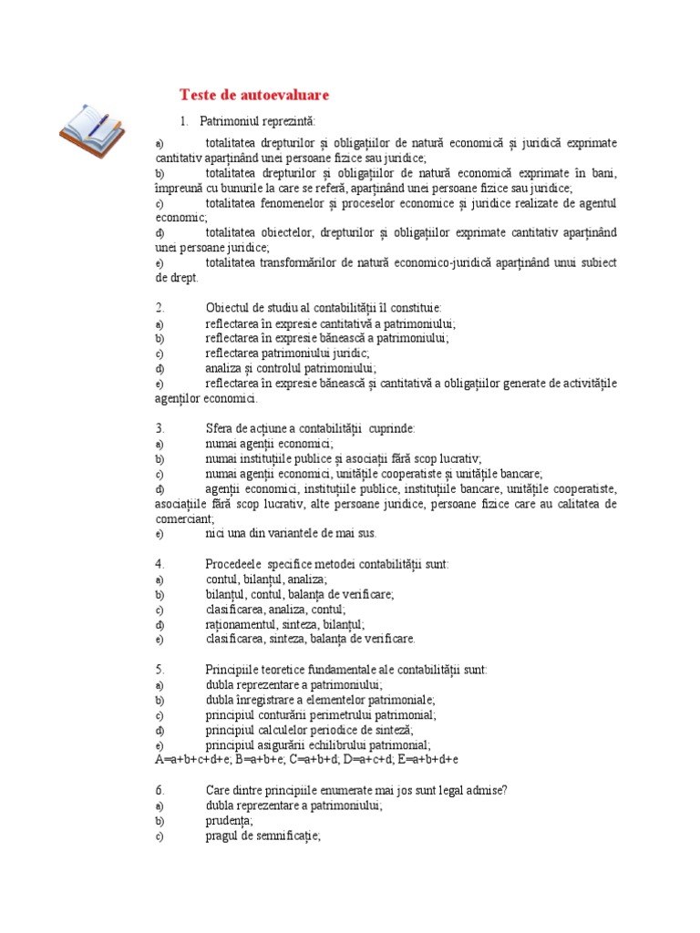 Teste de Autoevaluare - PT Examen | PDF