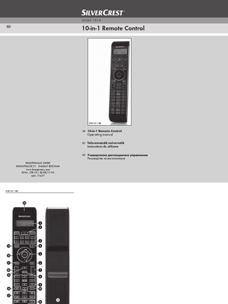 Ib 71477 SFB10.1B2 GB Ro BG | PDF | Remote |