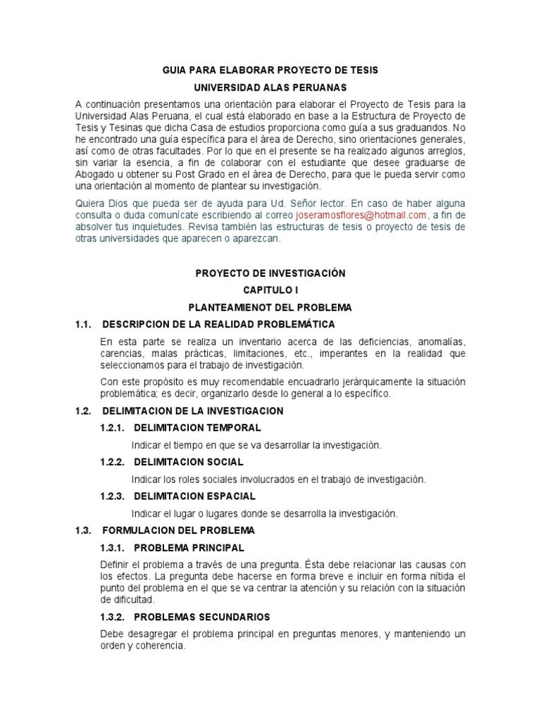 Guía para Proyecto de Tesis en Derecho | PDF | Hipótesis | Epistemología