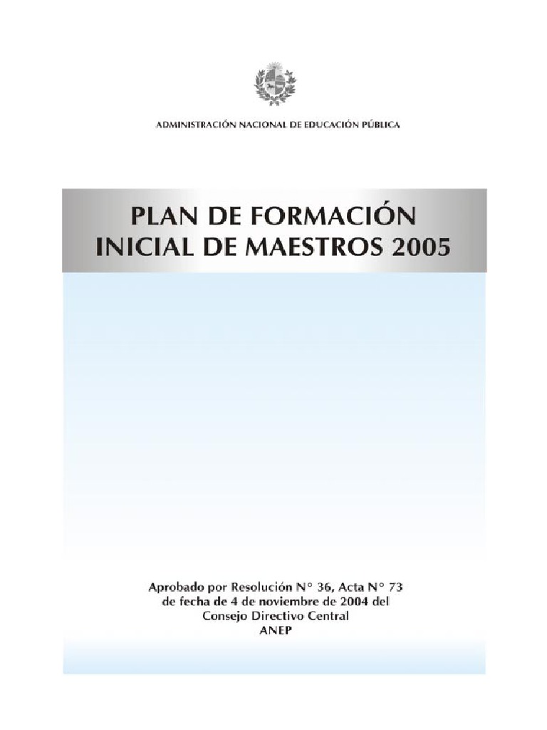 Plan Formacion Inicial Maestros PDF | PDF | Plan de estudios | Maestros