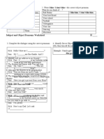 Object Pronouns Worksheet