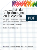 El Análisis de Lo Institucional en La Escuela (C. de Trabajo PDF