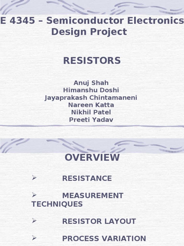 Resistor Design and Measurement Techniques | PDF | Teaching Methods ...