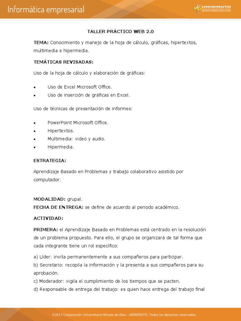 Taller Practico Web | PDF | Microsoft Excel | Multimedia