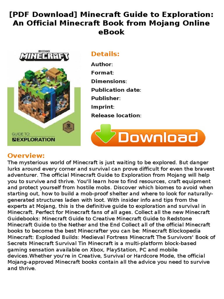 Minecraft Guide to Exploration PDF | PDF | Minecraft | Mojang