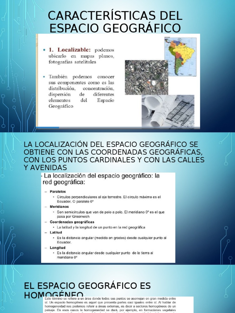 Características del Espacio Geográfico | PDF | Ciencia y matemáticas