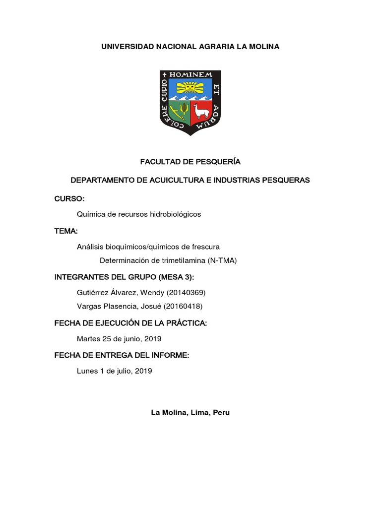 Determinación de La Trimetilamina (N-TMA) | PDF | Descomposición ...