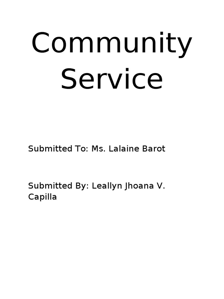 Community Service | PDF | Trees | Nature