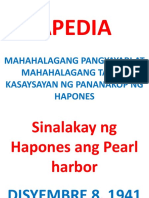 Apedia - 30 - Mahahalagang Petsa at Pangyayari at Mga Tao Sa Kasaysayan NG Pananakop NG Hapones Sa Pilipinas