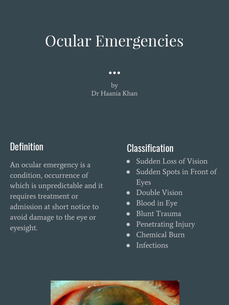 Ocular Emergencies PDF Vision