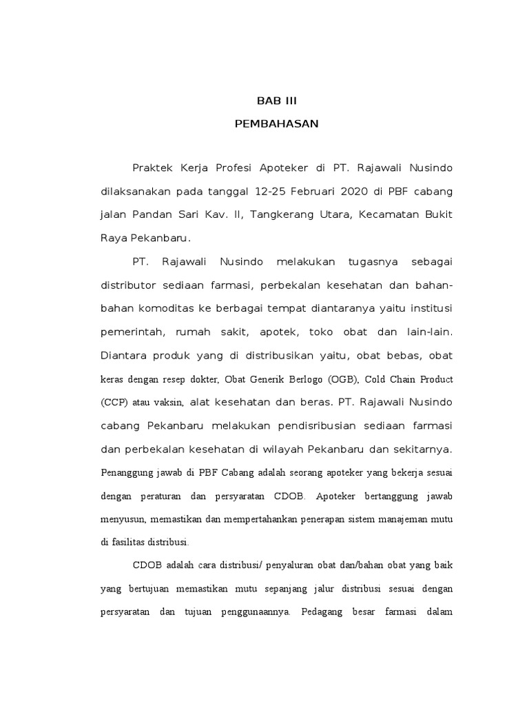 Prosedur Retur Obat di PBF Rajawali | PDF