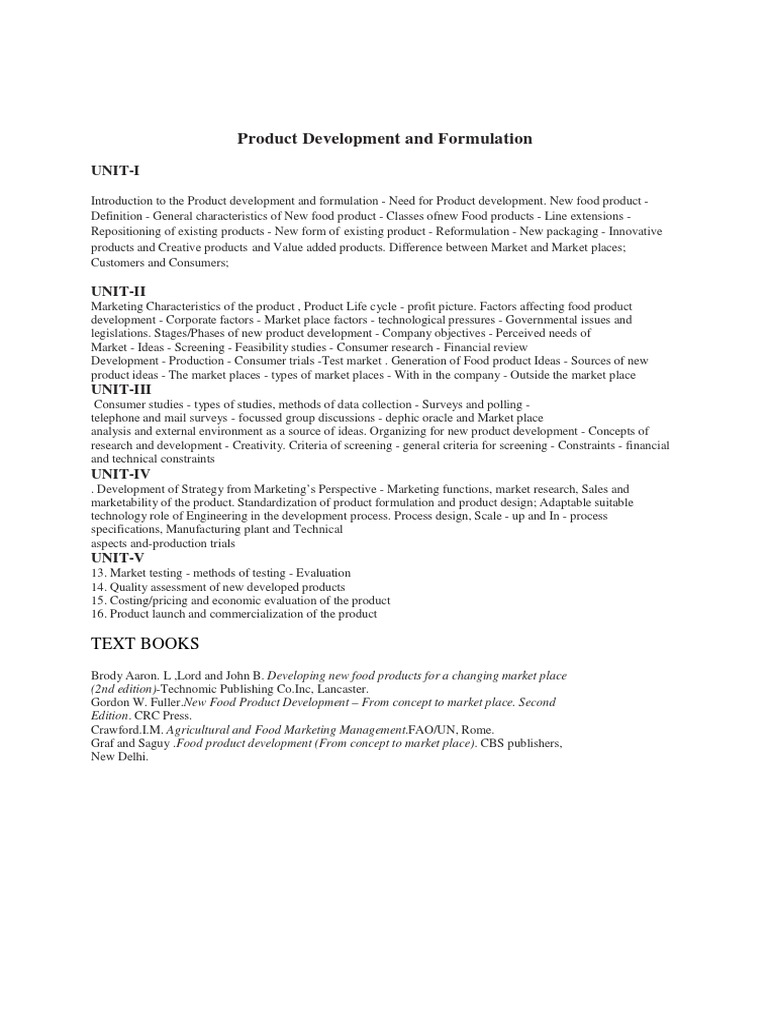 Food Product Development Overview | PDF | New Product Development ...