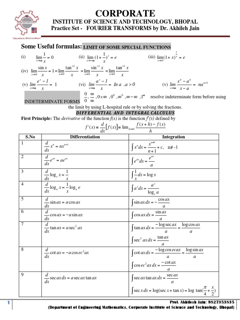 Fourier Transform PDF | PDF | Trigonometric Functions | Fourier Transform