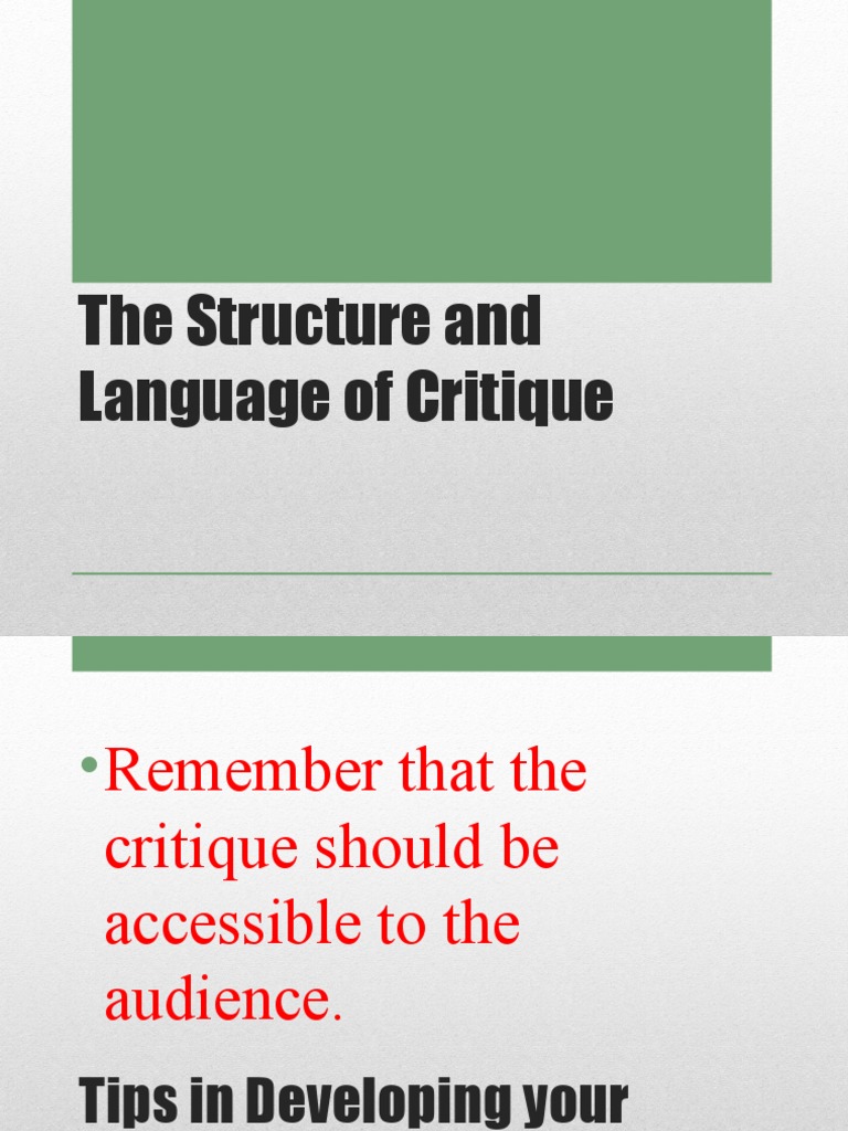 Structure of a Critique Paper | PDF | Cognition | Business