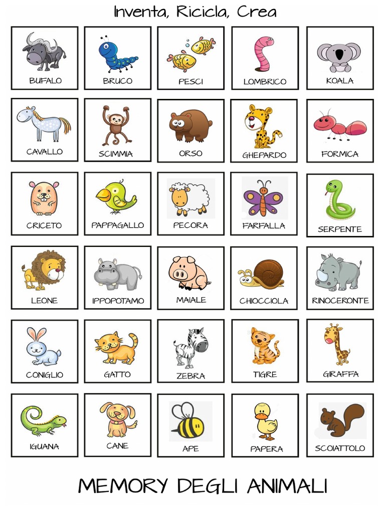 Carte Memory Da Stampare PDF