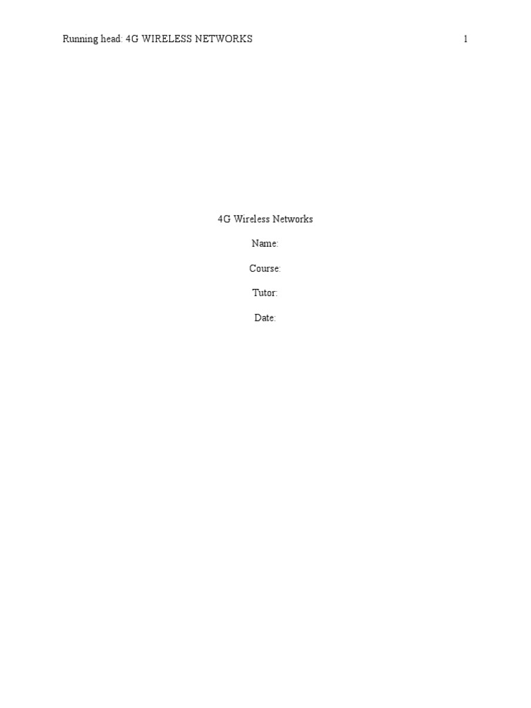 4G Wireless Networks Assignment | PDF | 4 G | Wi Max