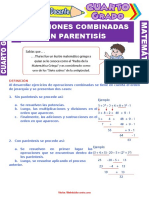 Operaciones Combinadas Con Parentesis para Cuarto Grado de Primaria