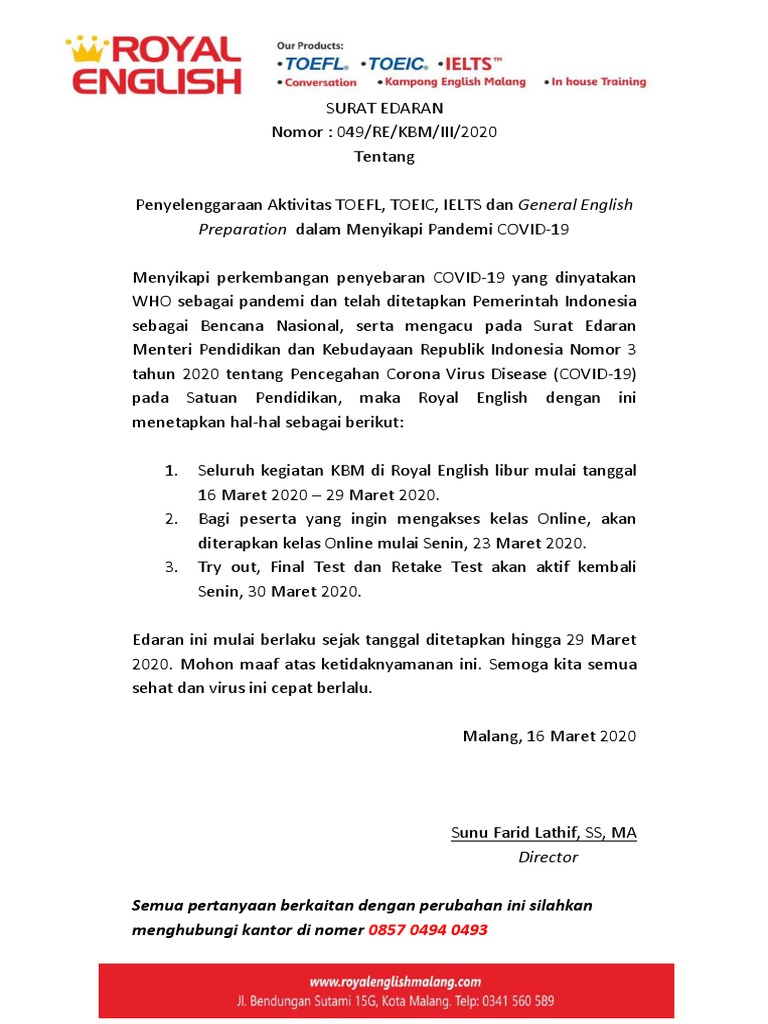 Surat Edaran PDF | PDF