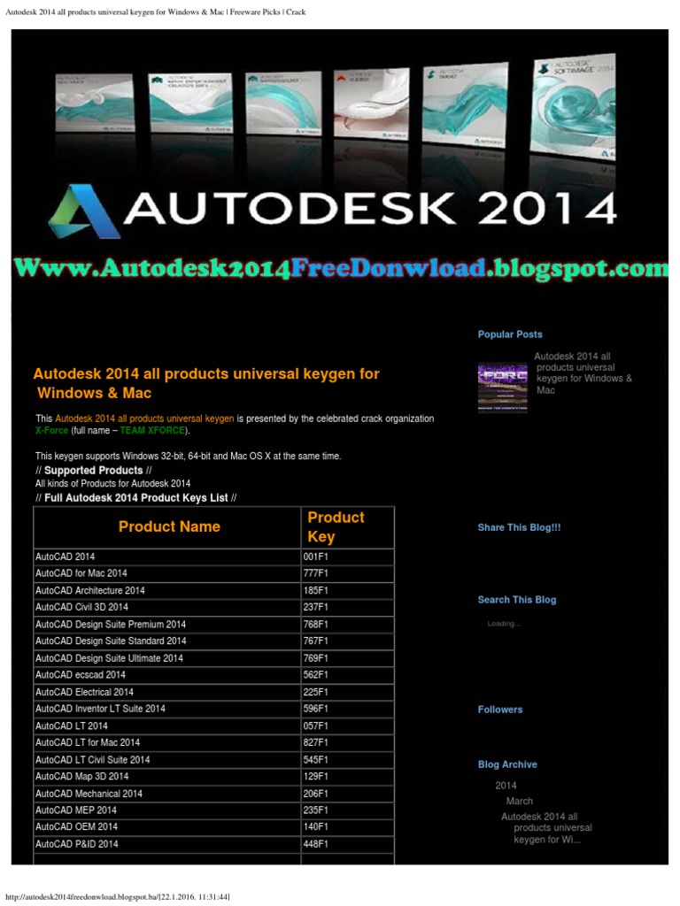 Autodesk 2014 All Products Universal Keygen For Windows Mac Freeware Picks C Pdf Autodesk Auto Cad