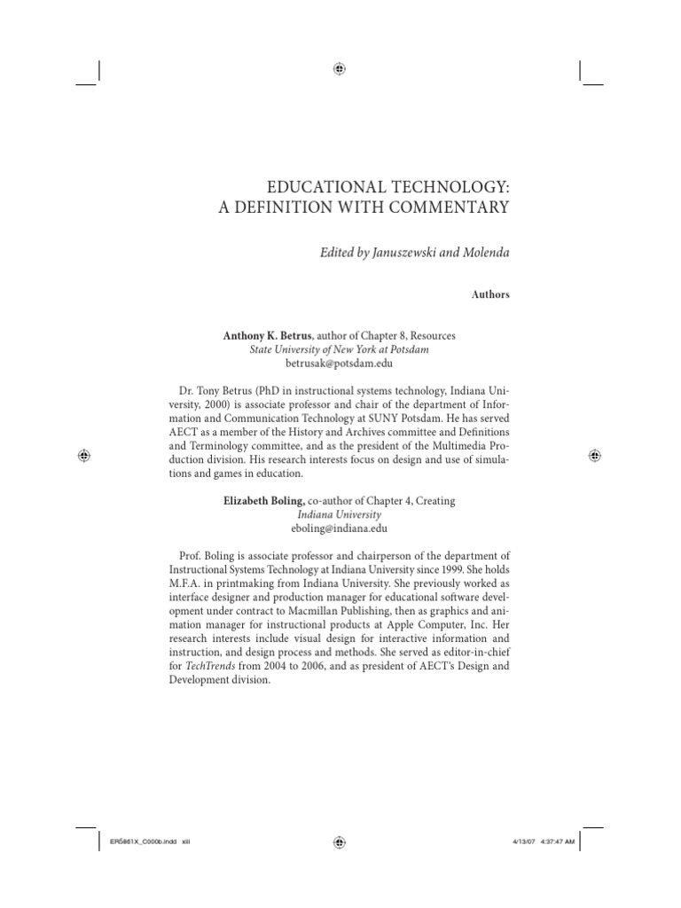 educational technology a definition with commentary